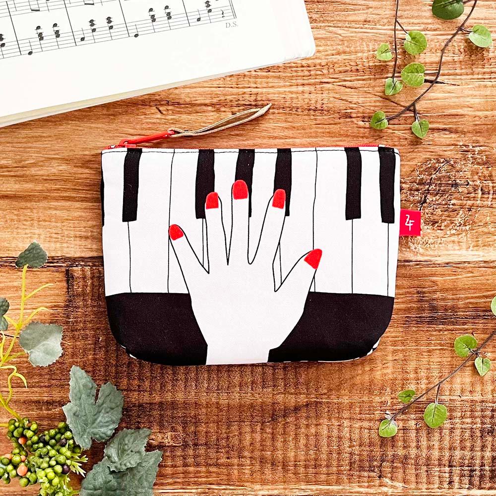 《送料無料》ふんわりミニポーチ ピアノ