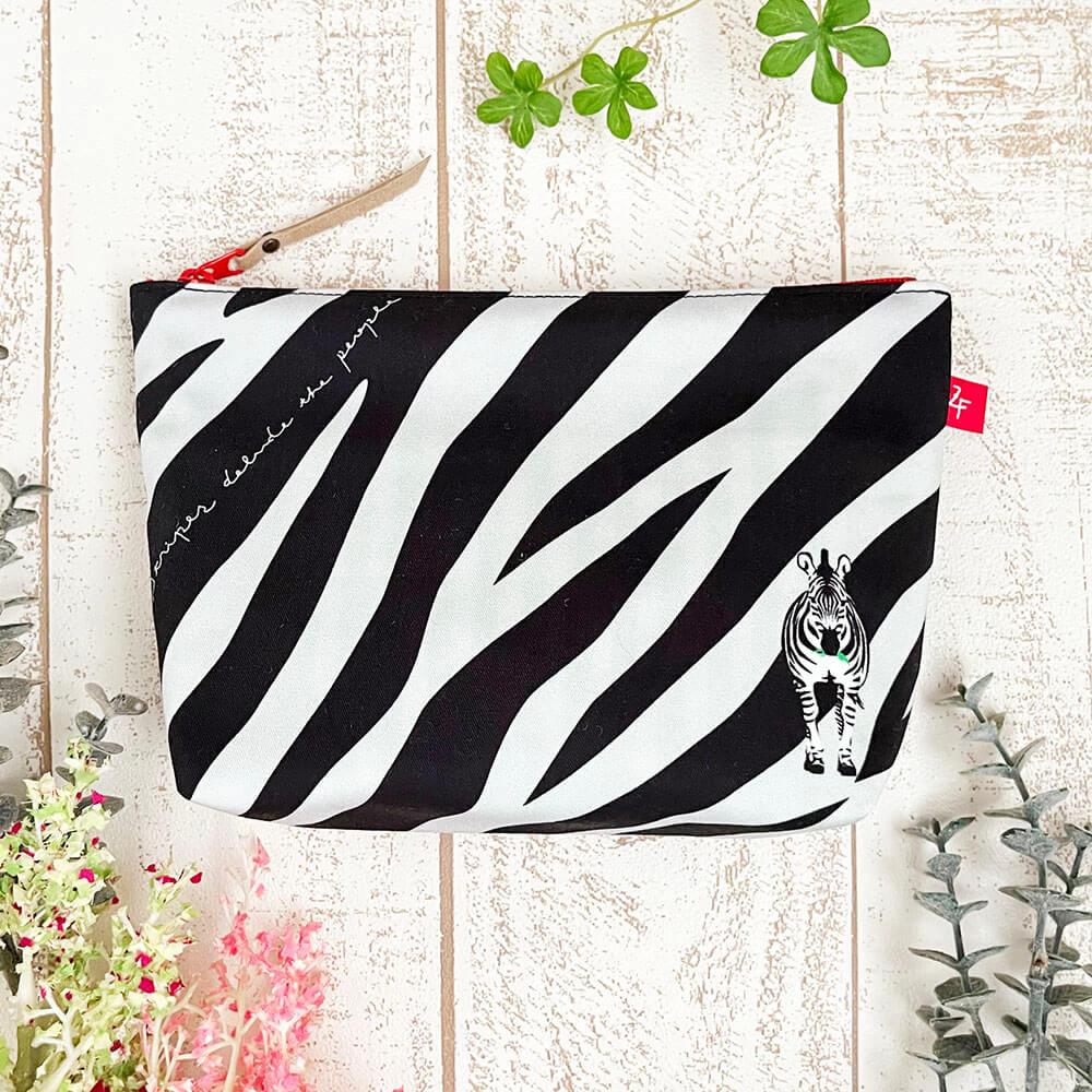 《送料無料》コスメポーチ ゼブラ柄LGL1枚目の画像